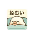 働く！スイーツ好きな文鳥さんスタンプ（個別スタンプ：1）