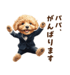 がんばる父トイプードル（個別スタンプ：10）