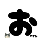【ほっこり】ぽてフォントの白黒ねこ（個別スタンプ：11）