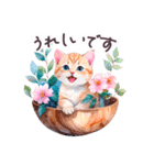 感情を伝える 水彩ねこ 日常✿大人上品（個別スタンプ：3）