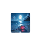 夜の海.瓶.月.癒し【Healing.night sea】（個別スタンプ：11）
