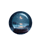 夜の海.瓶.月.癒し【Healing.night sea】（個別スタンプ：13）
