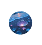 夜の海.瓶.月.癒し【Healing.night sea】（個別スタンプ：15）