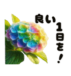 ❤️飛び出すカラフルなアジサイのお花❤️（個別スタンプ：16）