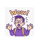 ワオな顔！みんなのびっくり表情（個別スタンプ：38）