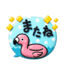 毎年使える♡夏のかわいい立体スタンプ（個別スタンプ：40）