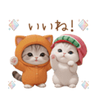 スコティッシュ猫 可愛いみかん服 スイカ帽（個別スタンプ：7）