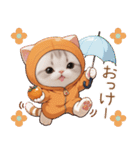 スコティッシュ猫 可愛いみかん服 スイカ帽（個別スタンプ：10）