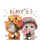 スコティッシュ猫 可愛いみかん服 スイカ帽（個別スタンプ：11）