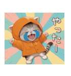 スコティッシュ猫 可愛いみかん服 スイカ帽（個別スタンプ：13）