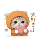 スコティッシュ猫 可愛いみかん服 スイカ帽（個別スタンプ：29）