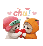 スコティッシュ猫 可愛いみかん服 スイカ帽（個別スタンプ：30）
