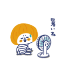 動・喜怒哀楽とお返事_レトロな犬と女の子（個別スタンプ：8）