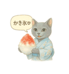 夏を彩る人気猫の水彩スタンプ（個別スタンプ：6）