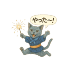 夏を彩る人気猫の水彩スタンプ（個別スタンプ：8）