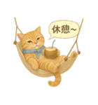 夏を彩る人気猫の水彩スタンプ（個別スタンプ：18）