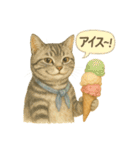 夏を彩る人気猫の水彩スタンプ（個別スタンプ：23）