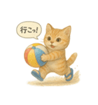 夏を彩る人気猫の水彩スタンプ（個別スタンプ：24）