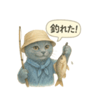 夏を彩る人気猫の水彩スタンプ（個別スタンプ：27）