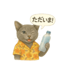夏を彩る人気猫の水彩スタンプ（個別スタンプ：28）