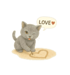 夏を彩る人気猫の水彩スタンプ（個別スタンプ：39）