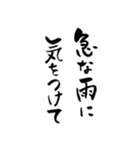 筆文字で梅雨あるある(洗濯物/ゲリラ豪雨)（個別スタンプ：16）