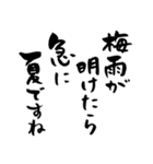 筆文字で梅雨あるある(洗濯物/ゲリラ豪雨)（個別スタンプ：22）
