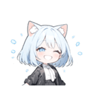 ねこ耳ロックガール(SDキャラ)（個別スタンプ：1）