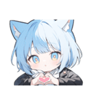 ねこ耳ロックガール(SDキャラ)（個別スタンプ：4）