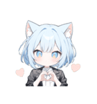 ねこ耳ロックガール(SDキャラ)（個別スタンプ：6）