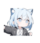 ねこ耳ロックガール(SDキャラ)（個別スタンプ：9）