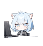 ねこ耳ロックガール(SDキャラ)（個別スタンプ：37）