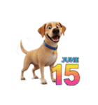 6月に使える3D犬（個別スタンプ：15）