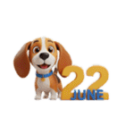 6月に使える3D犬（個別スタンプ：22）