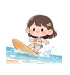 ビーチでサーフィンしよう！（個別スタンプ：2）