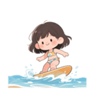 ビーチでサーフィンしよう！（個別スタンプ：4）