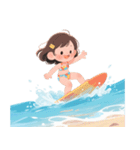 ビーチでサーフィンしよう！（個別スタンプ：5）