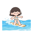 ビーチでサーフィンしよう！（個別スタンプ：7）