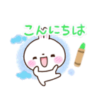 しろうさぎ【クレヨン】（個別スタンプ：3）