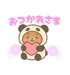 使いやすいスタンプ (パンダになりたい熊)（個別スタンプ：3）