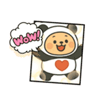 使いやすいスタンプ (パンダになりたい熊)（個別スタンプ：21）