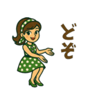 かわいいレトロ夏ガール：おしゃれスタンプ（個別スタンプ：2）