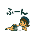 かわいいレトロ夏ガール：おしゃれスタンプ（個別スタンプ：3）