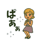 かわいいレトロ夏ガール：おしゃれスタンプ（個別スタンプ：9）