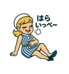 かわいいレトロ夏ガール：おしゃれスタンプ（個別スタンプ：17）