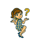 かわいいレトロ夏ガール：おしゃれスタンプ（個別スタンプ：20）