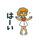 かわいいレトロ夏ガール：おしゃれスタンプ（個別スタンプ：22）