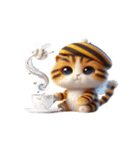 ハチねこ頑張り中,（個別スタンプ：1）