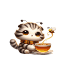 ハチねこ頑張り中,（個別スタンプ：4）