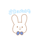 青ネクタイのうさぎくん（個別スタンプ：3）